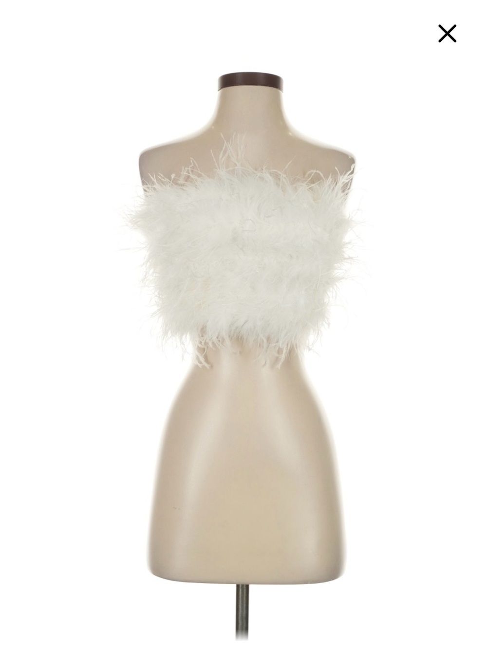 12th Tribe White Feather Bandeau Top